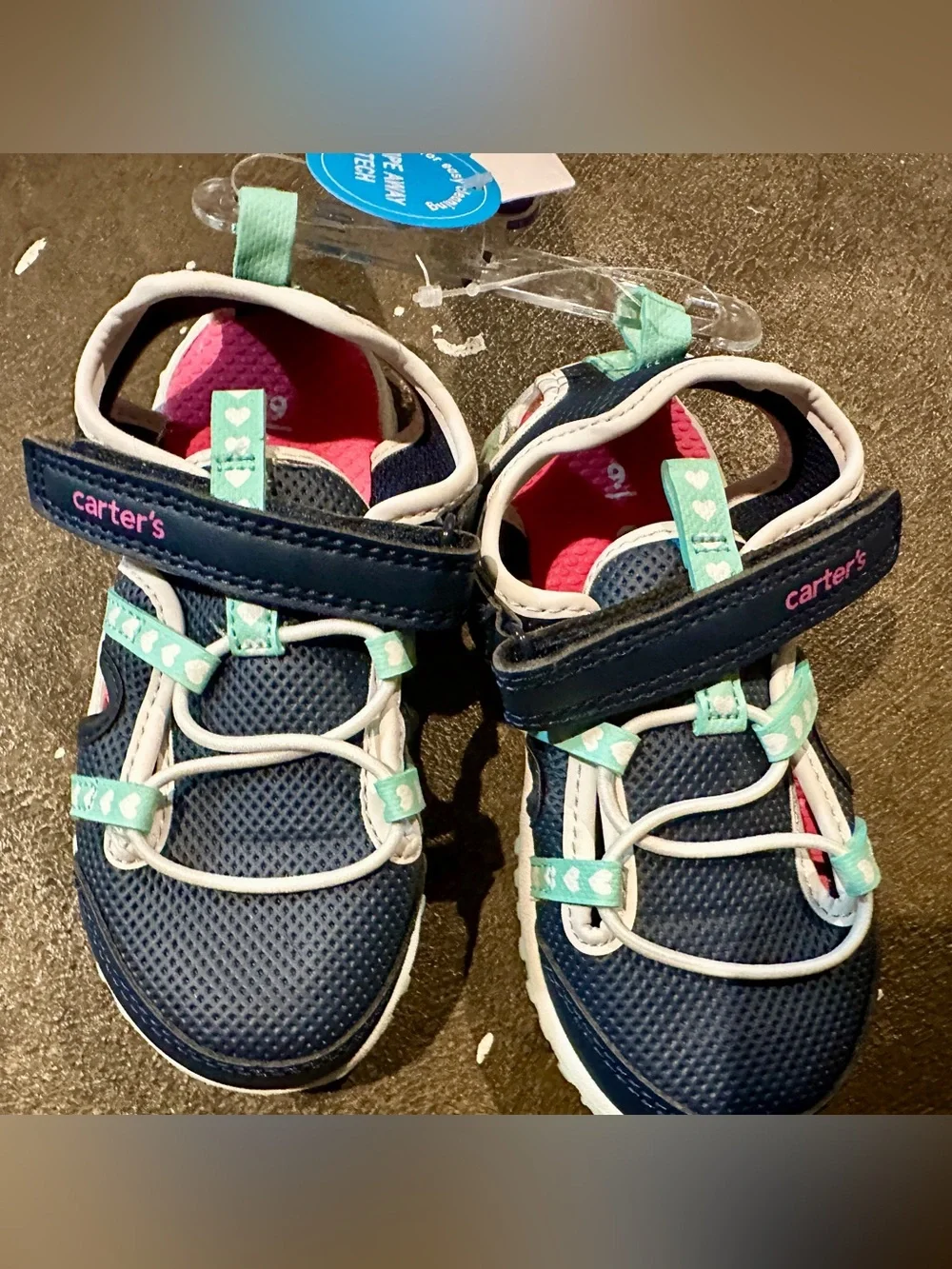 Carter's Navy Sneakers with Mint Accents for Kids